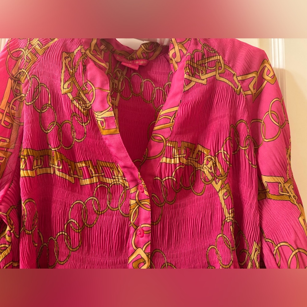 Multicolor Boho Women’s Loose Fit Smocked Shirt Size Medium - Picture 6 of 10